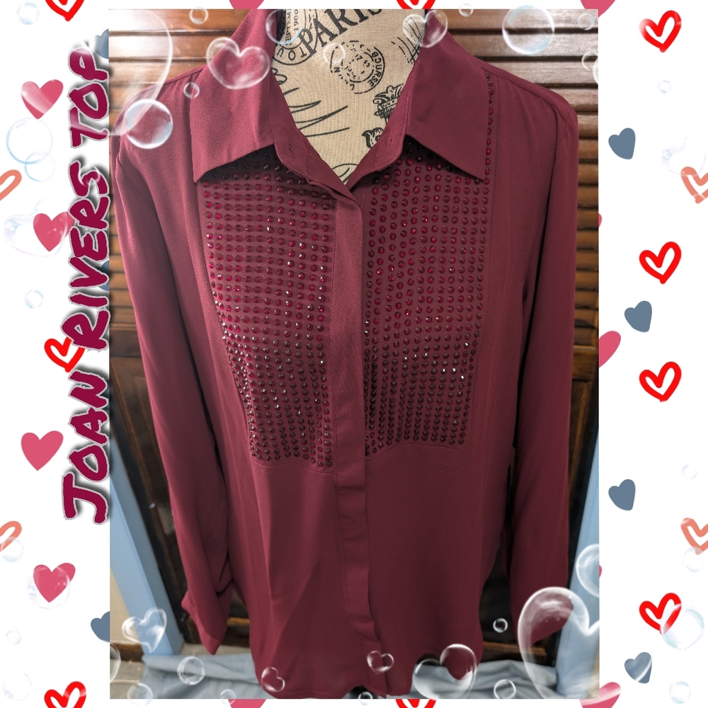 JOAN RIVERS BUTTON DOWN BLOUSE